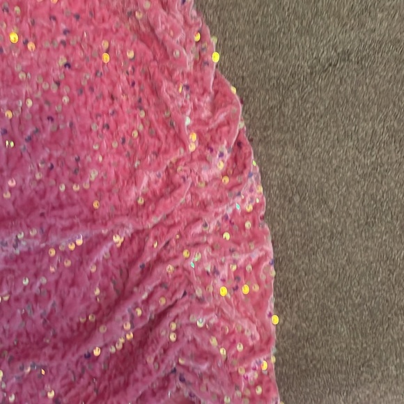 Pink strapless sequin tight mini dress - Picture 2 of 6